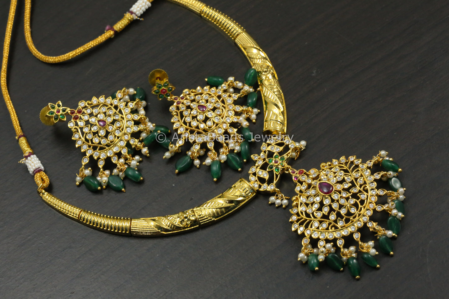 CZ Kemp Gold Hasli Necklace