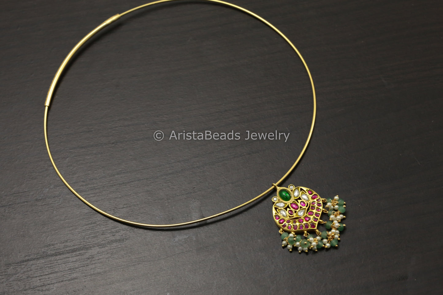 Dainty Jadau Kundan Hasli Necklace