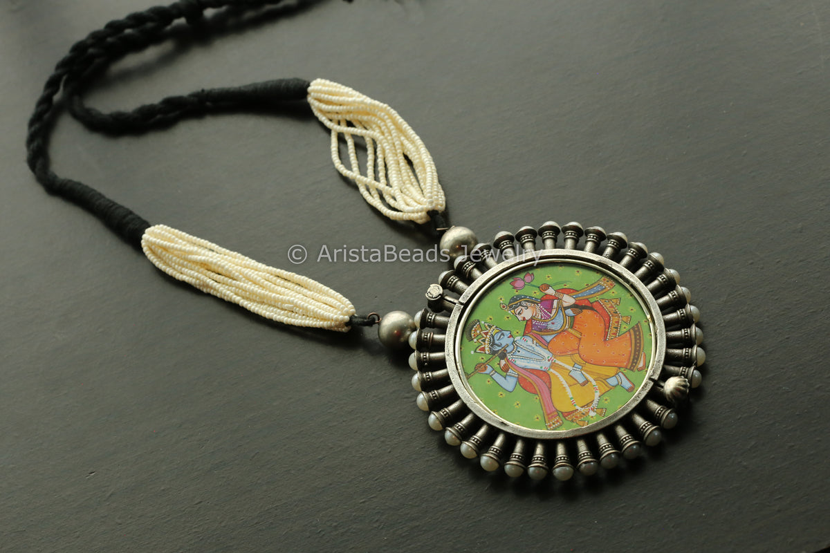Oxidized Hand-Painted Necklace - Design 4