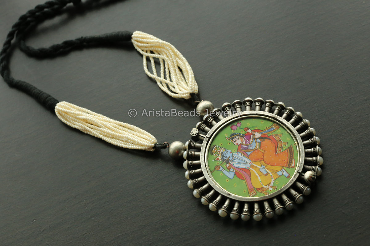 Oxidized Hand-Painted Necklace - Design 4