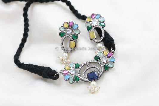 Dainty Navratan Choker Set