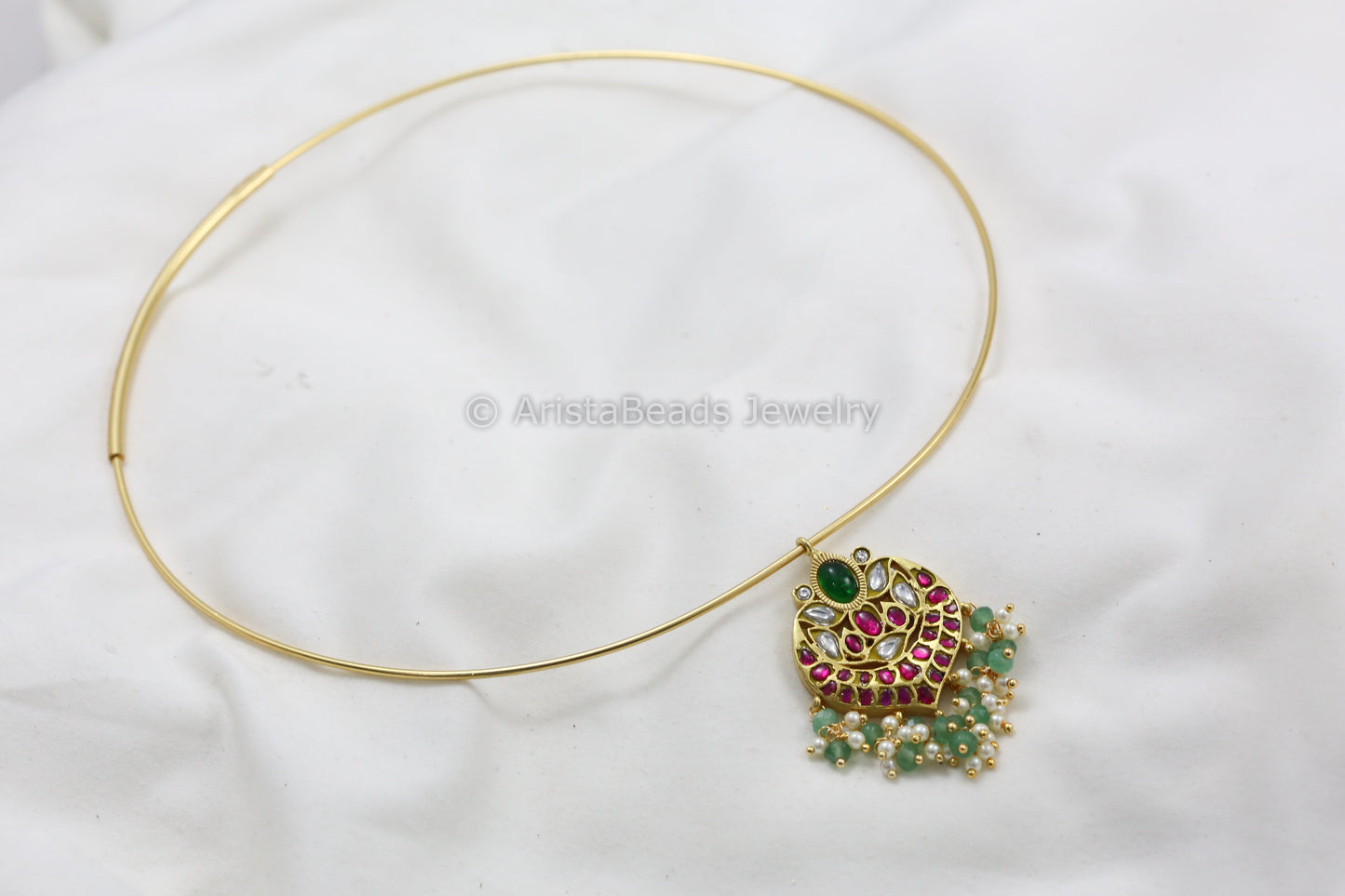 Dainty Jadau Kundan Hasli Necklace