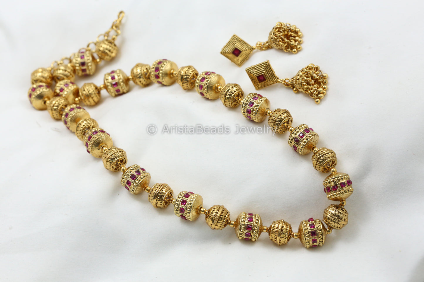 Antique Gold Beaded Mala Set