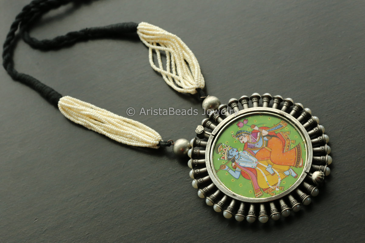 Oxidized Hand-Painted Necklace - Design 4