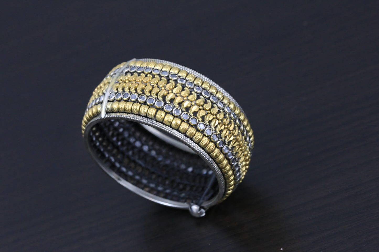 Polki 925 Sterling Silver Bangle