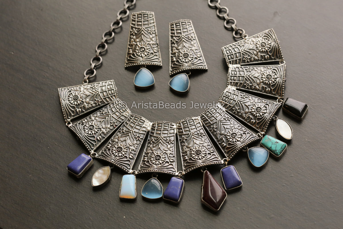 Oxidized Hasli Necklace - Style 1