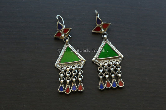 Aaina Real Glass Earrings - Multicolor