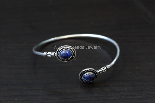 Dainty Oxidized Bracelet - Lapis