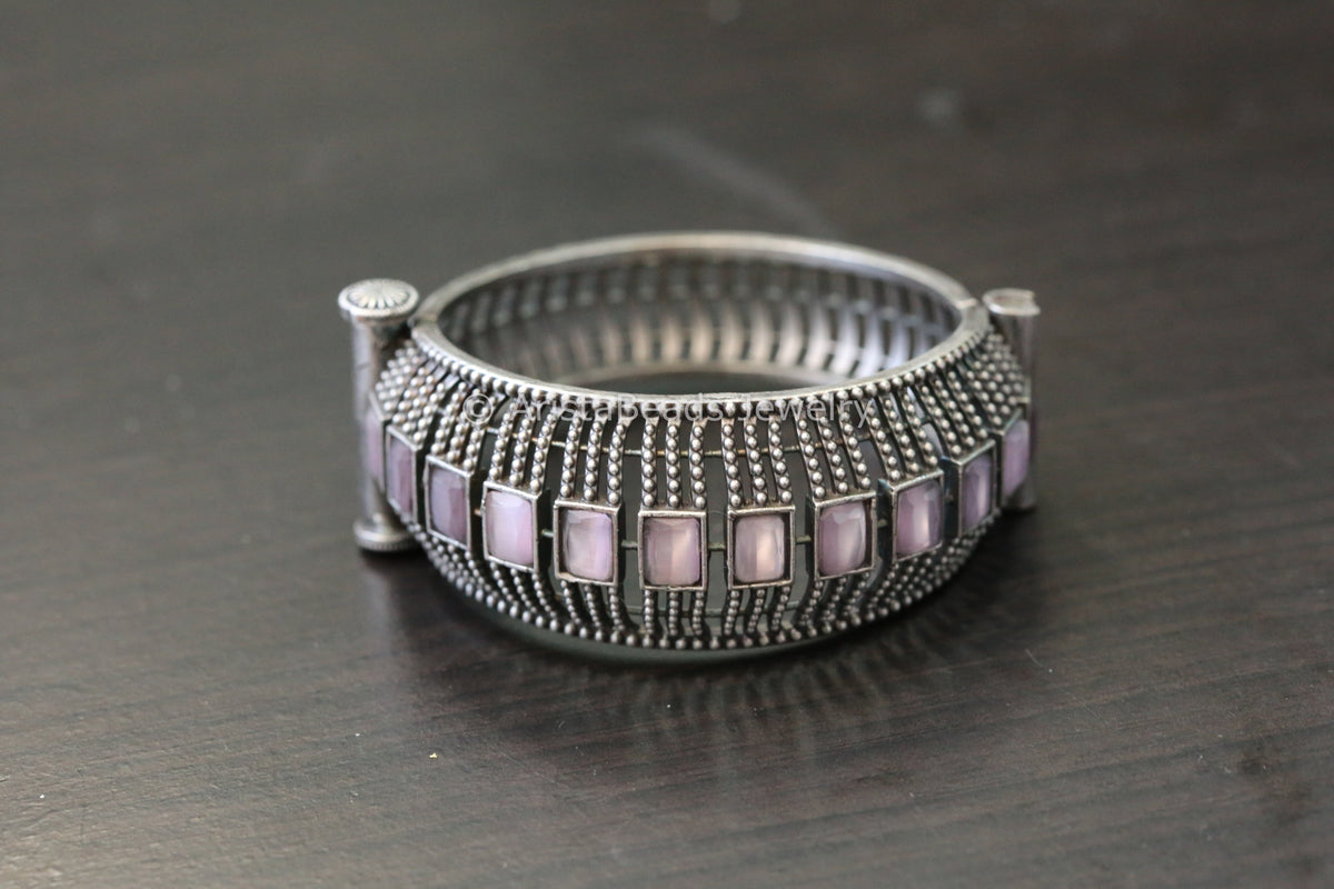 Pink CZ Bangle Bracelet (Openable)