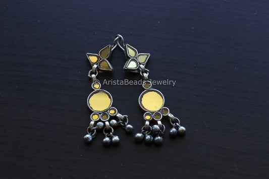 Vasant Real Glass Earrings -Yellow