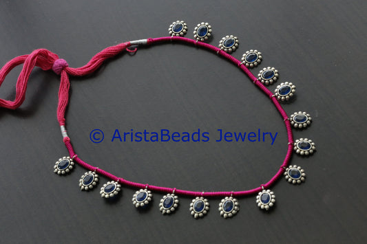 Delicate Thread Necklace - Pink Blue