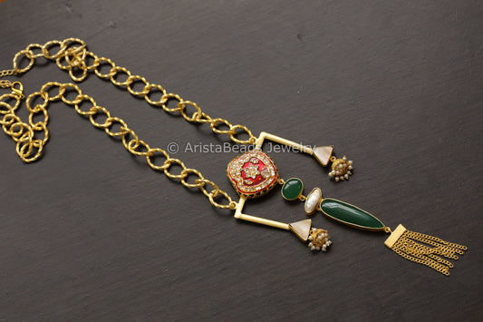 Contemporary Indowestern Tassel Necklace