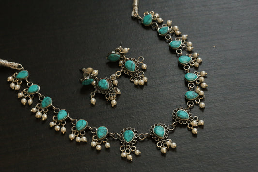 Dainty Turquoise Necklace Set - Style 1