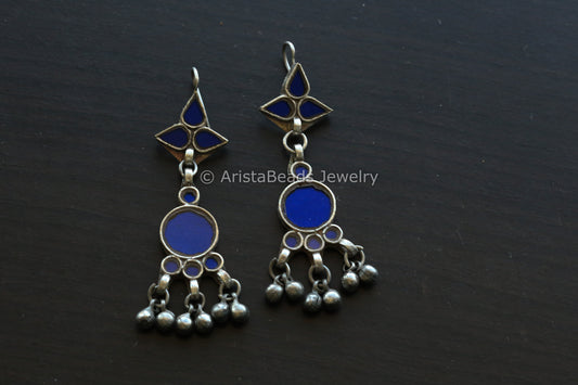 Vasant Real Glass Earrings - Blue