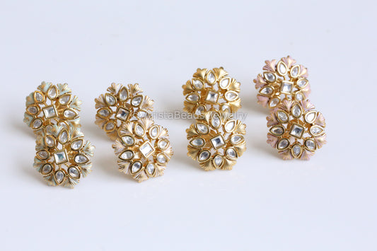 Uncut Polki Studs (Colors Available)