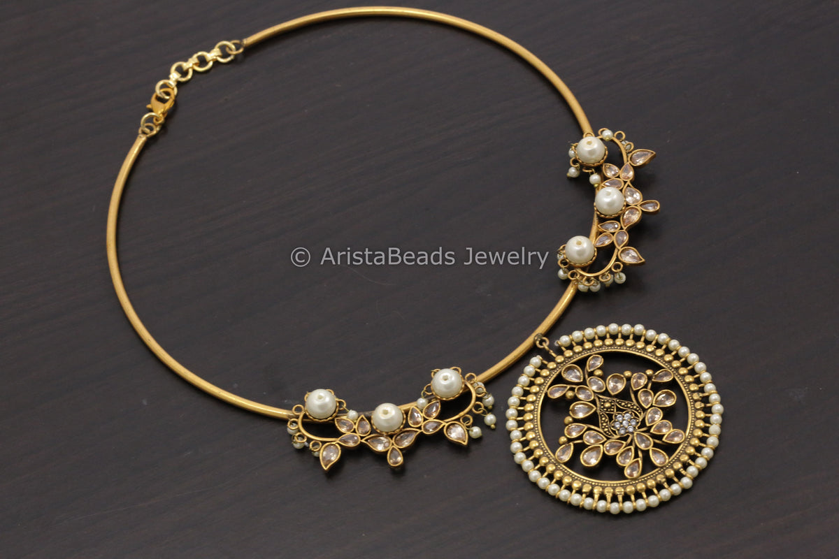 Pearl & Polki Hasli Necklace