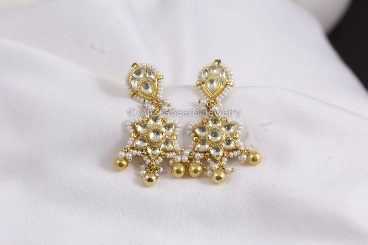 Small Clear Pachi Kundan Earrings