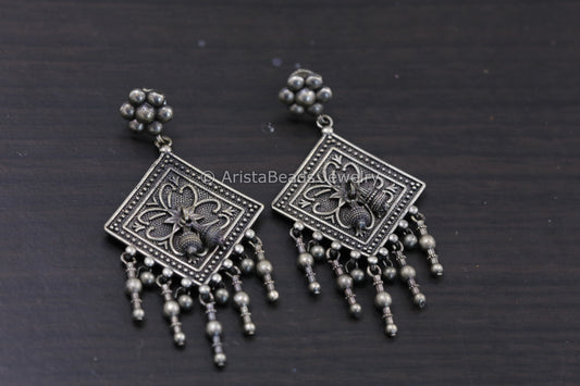 Silver Look Drops Earrings