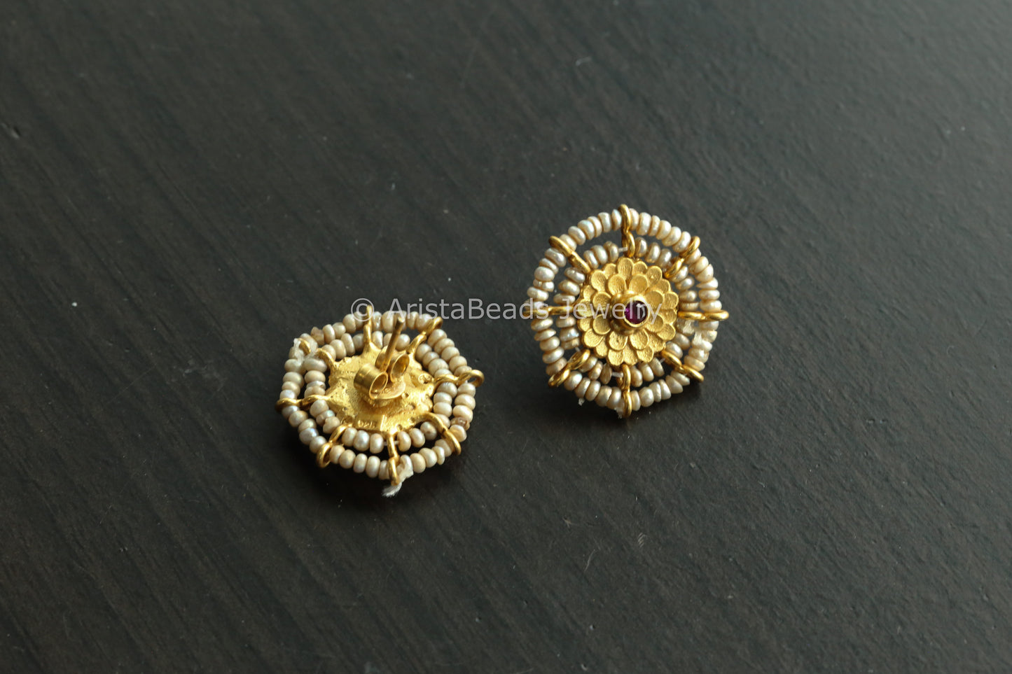 Real Fresh Water Pearls Sterling Silver Studs
