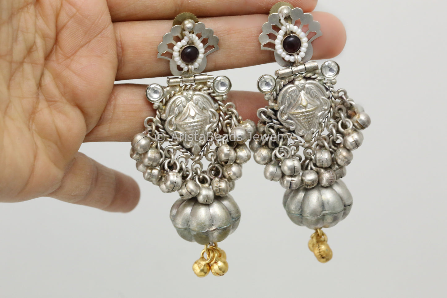 Cute Dual Tone 925 Silver Polish Earrings - Turquoise