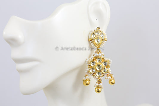 Small Clear Pachi Kundan Earrings