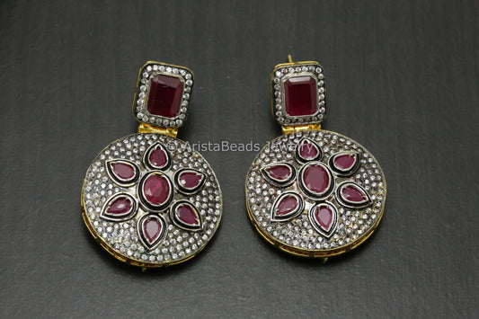 Victorian Ruby Uncut Earrings
