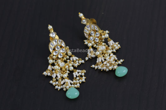 Clear Pachi Kundan Earrings