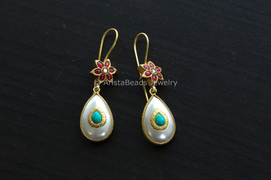 92.5 Jadau Kundan MOP Earrings