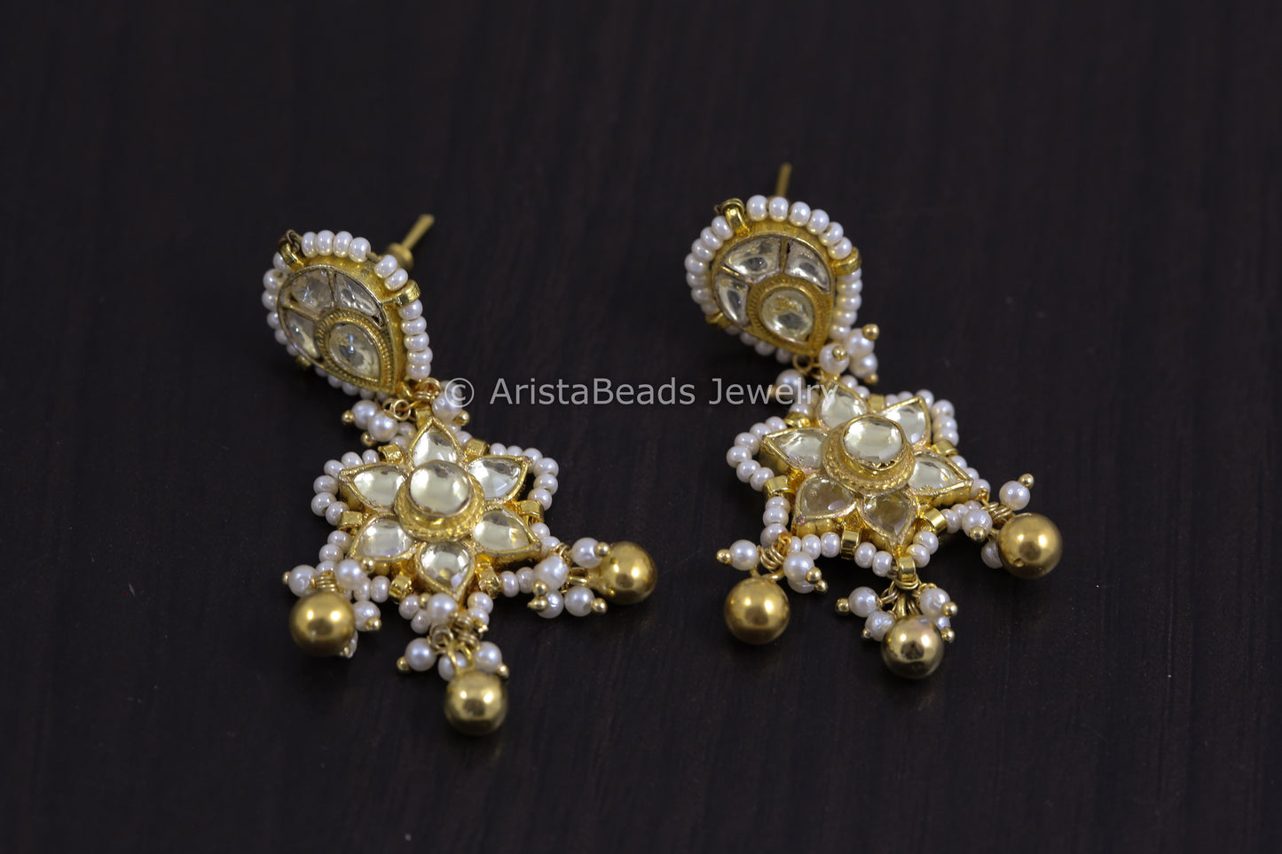 Small Clear Pachi Kundan Earrings