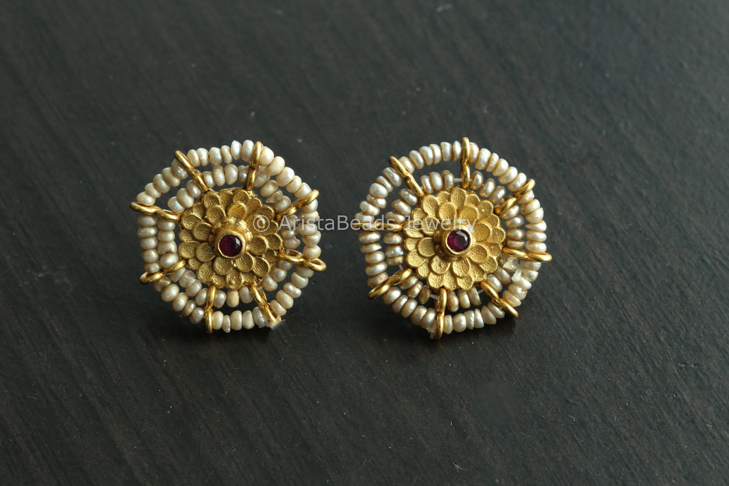 Real Fresh Water Pearls Sterling Silver Studs