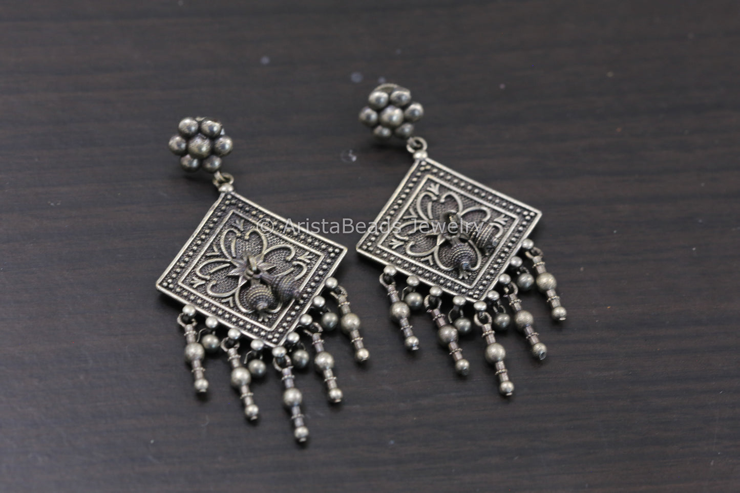 Silver Look Drops Earrings