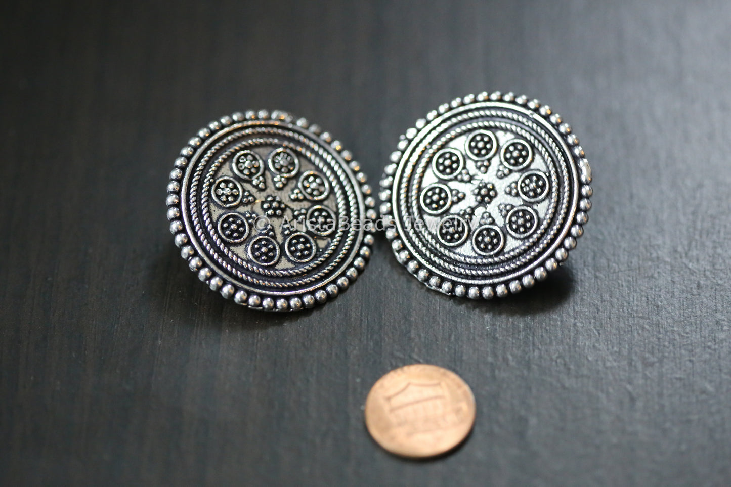 Large Oxidized Studs - 2