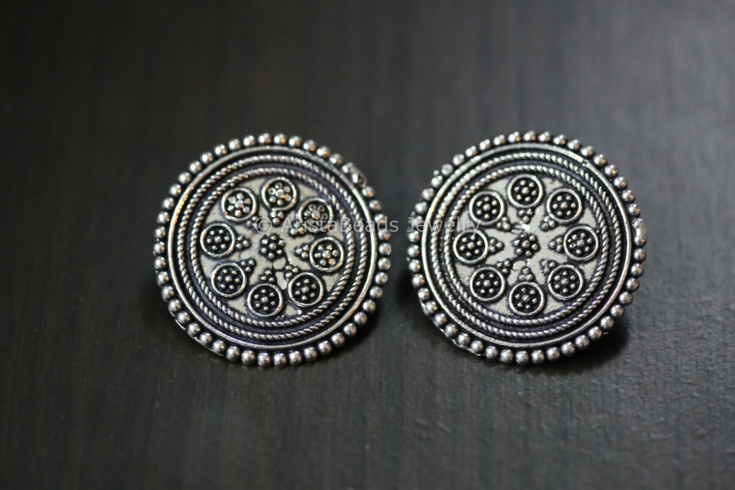 Large Oxidized Studs - 2