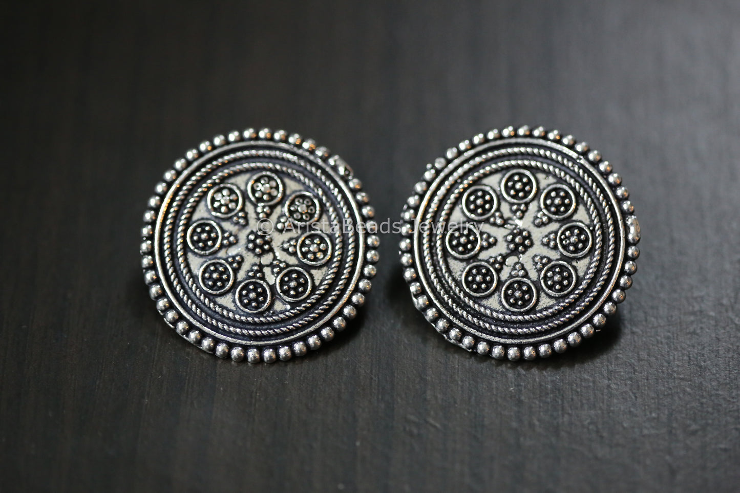 Large Oxidized Studs - 2