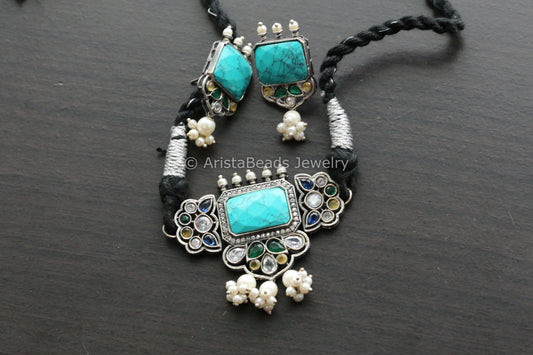 Dainty Choker Set - Turquoise