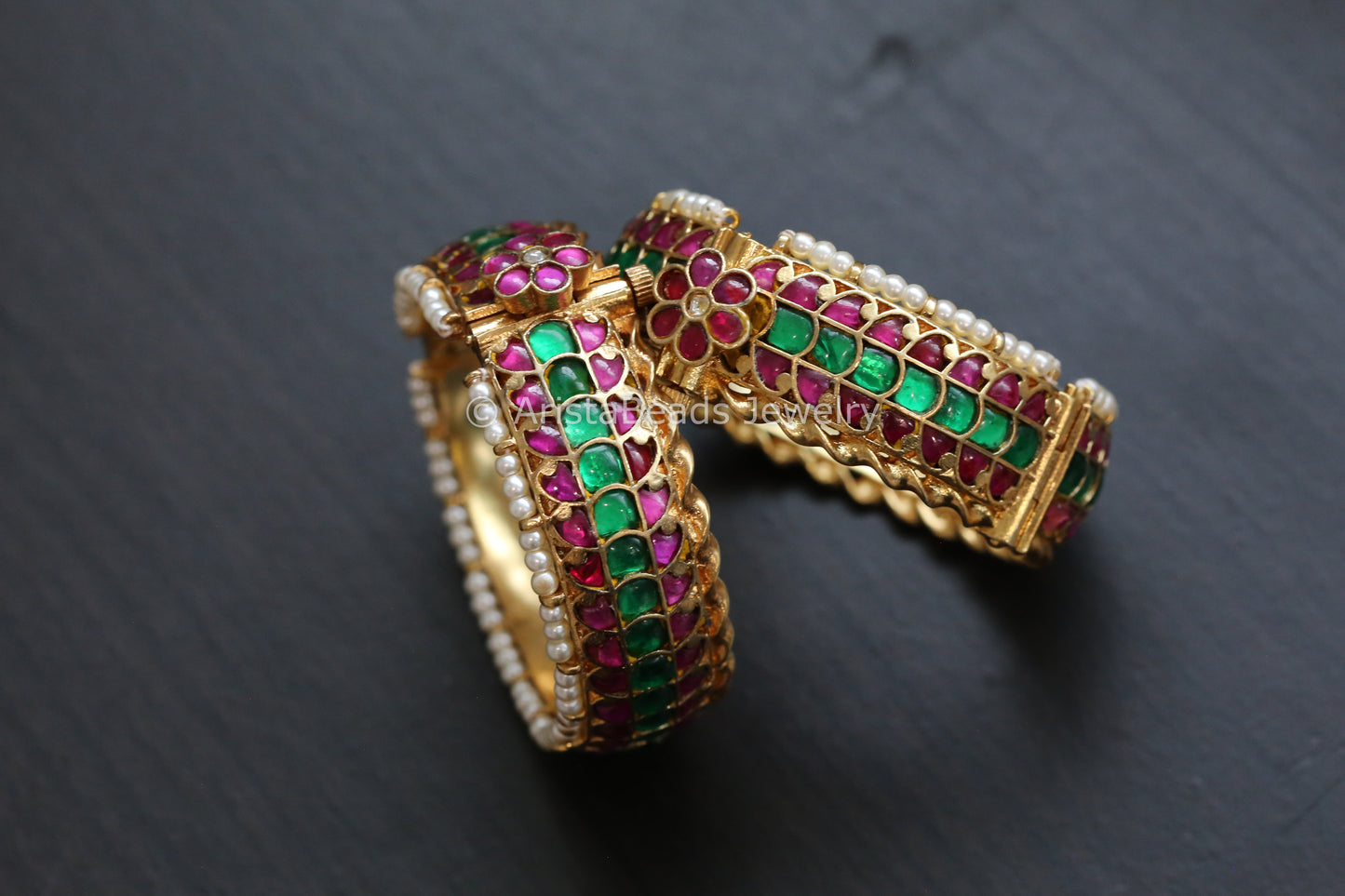 Kundan Jadau Bangles (2.4 Openable)