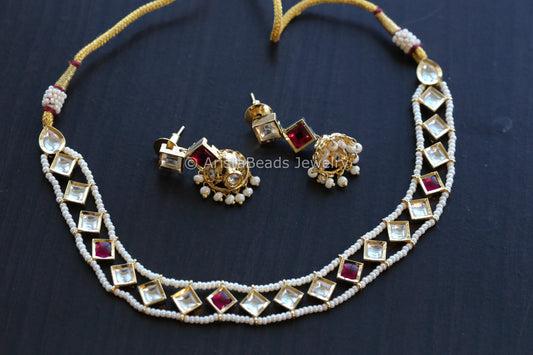 Premium Quality Foil Kundan Set - Ruby