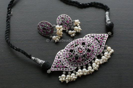 Ruby Jadau Look CZ Choker Set