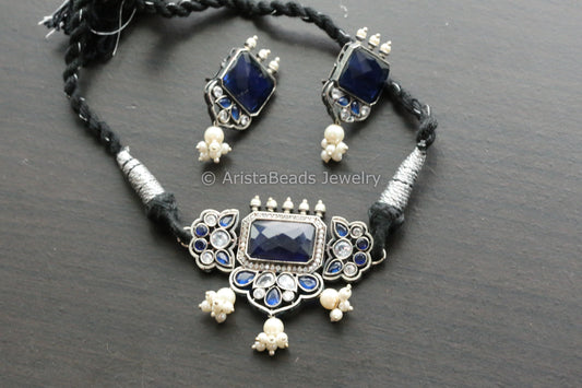 Dainty Choker Set -Blue