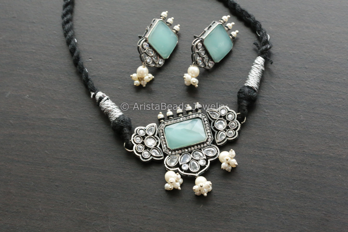 Dainty Choker Set -Mint