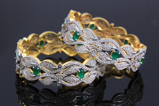 Ruby Emerald Openable Bangle Set