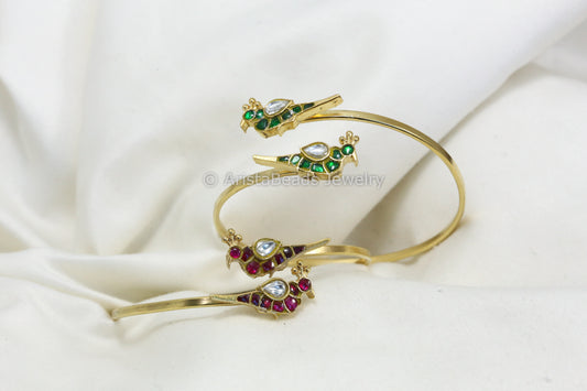 Adjustable Jadau Kundan Bird Bracelet