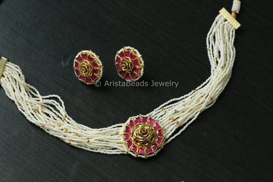 Ruby Pachi Kundan Choker Set