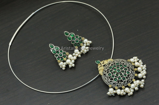 Silver Look Hasli Set - Green