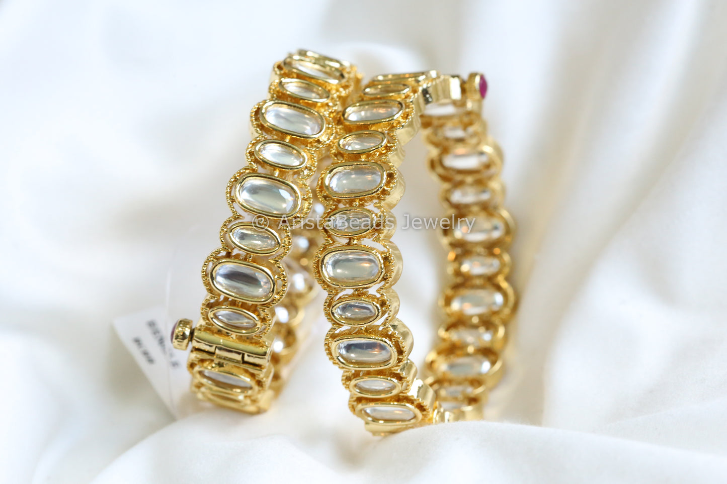 Polki Kundan Gold Bangle Set (Openable 2.4)