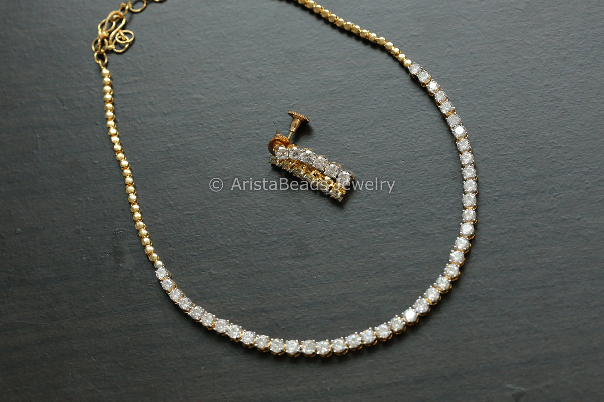 Premium Quality Solitaire Look CZ Necklace Set