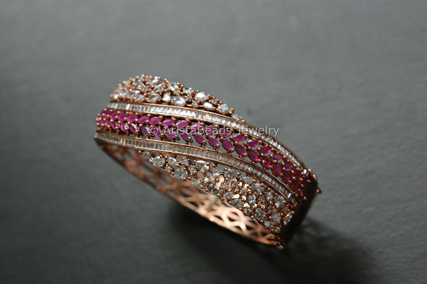 Premium Quality Rose Gold CZ Bracelet (2.4, 2.6)