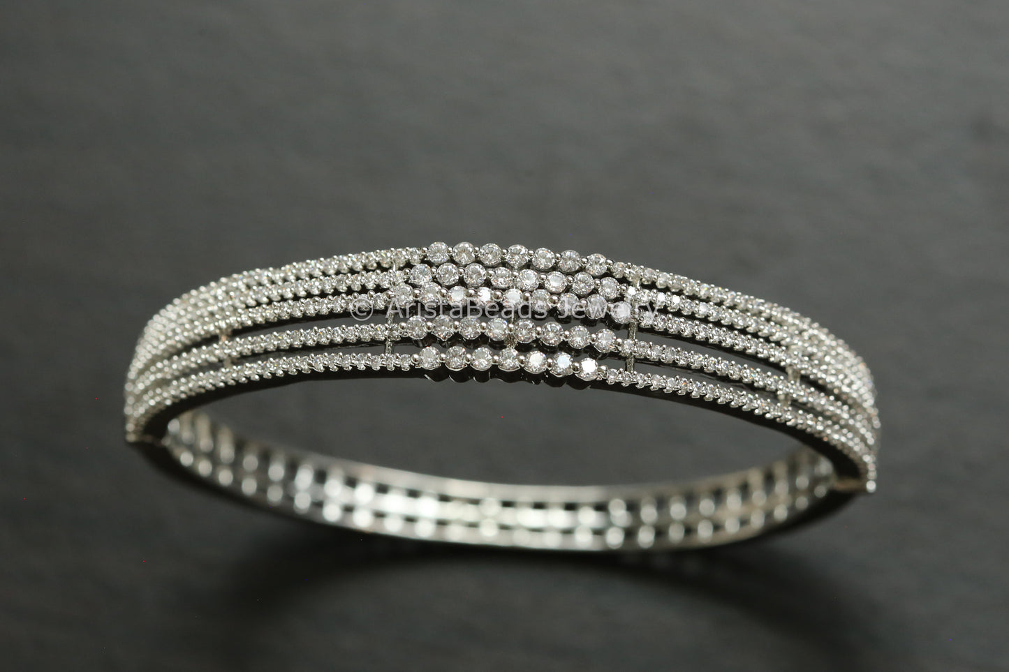Premium Silver Finish Micro Pave CZ Bracelet (Openable)