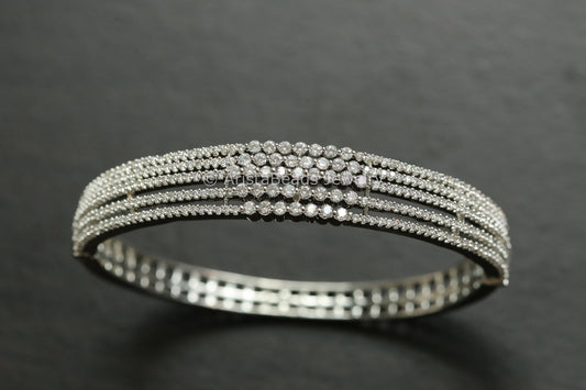 Premium Silver Finish Micro Pave CZ Bracelet (Openable)