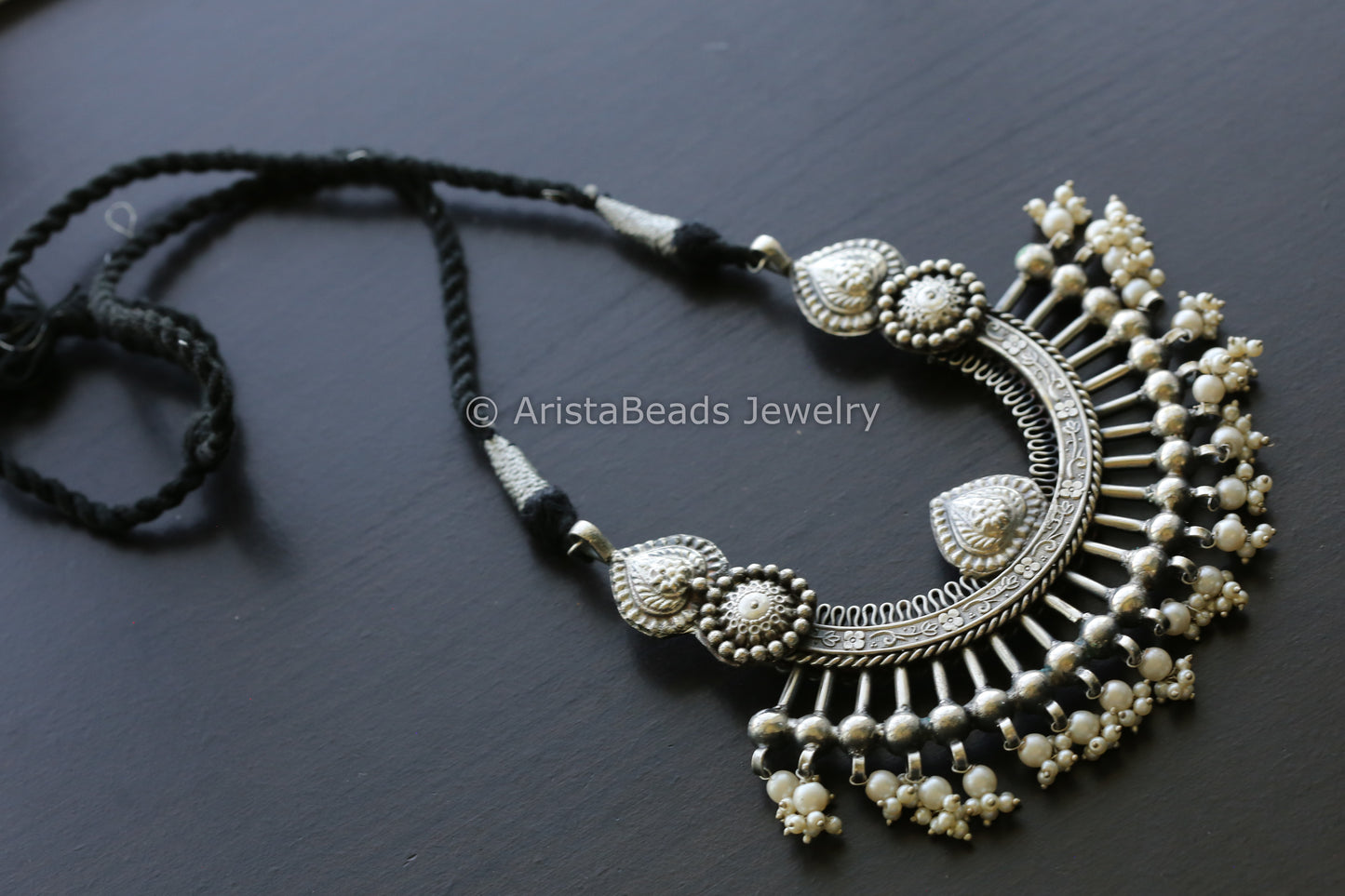 Large Pendant In Black Dori